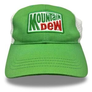 Authentic Headwear Mountain Dew Trucker Hat Adjustable Novelty 80s 90s Pop Retro
